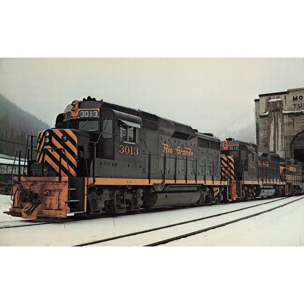 D&RGW Denver Rio Grande Western GP30 #3013 3012 Moffat Tunnel Postcard 1971